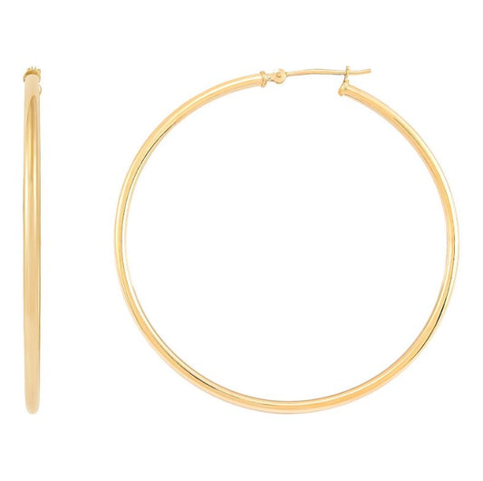 ARMADANI Large Hoop Earrings (No Stones) in 14 Karat Yellow Gold