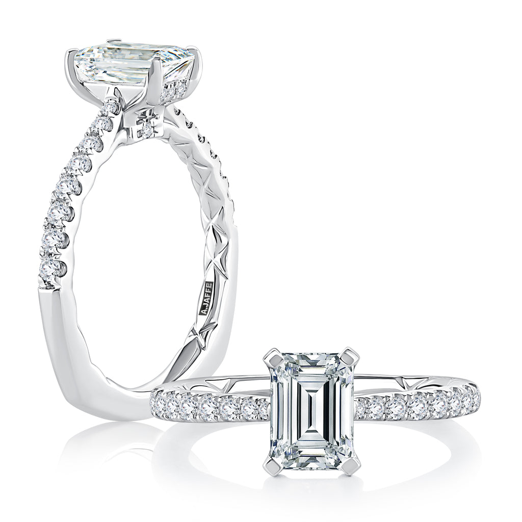 Diamond Accent Mined Diamond Engagement Ring in 14 Karat White with 0.26ctw G/H VS2 Round Diamonds