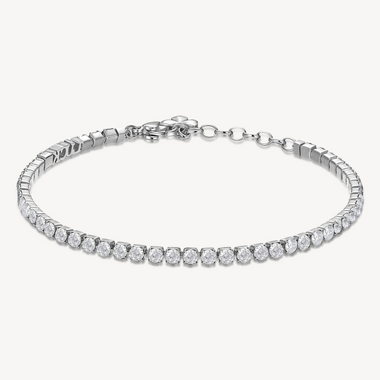 Tennis Simulated Diamond Bracelet in Stainless Steel