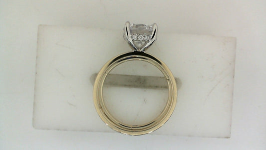 A. JAFFE Hidden Accent Natural Diamond Semi-Mount Engagement Ring in 14 Karat White Gold with 12 Round Diamonds, 0.07ctw