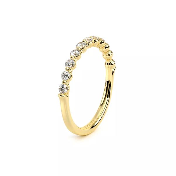 14K yellow gold band with diamonds.