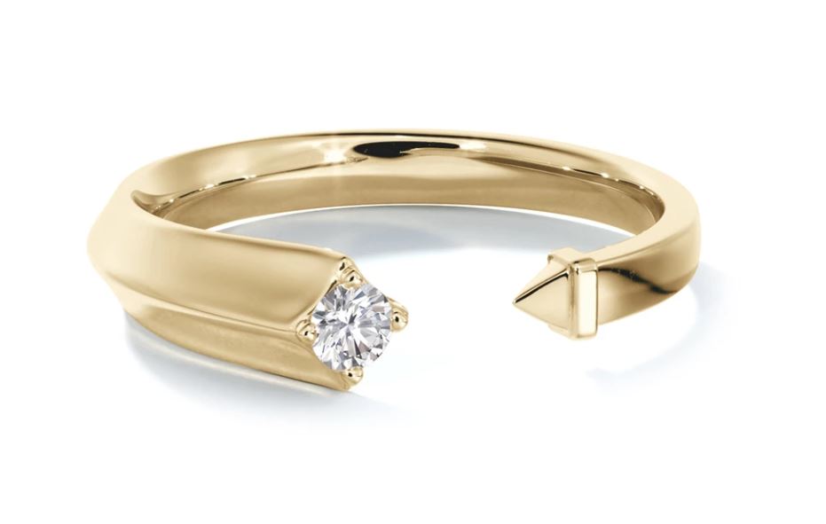 Forevermark Earth Mined Diamond Fashion Ring in 18 Karat Yellow with 0.10ctw G/H Round Diamond
