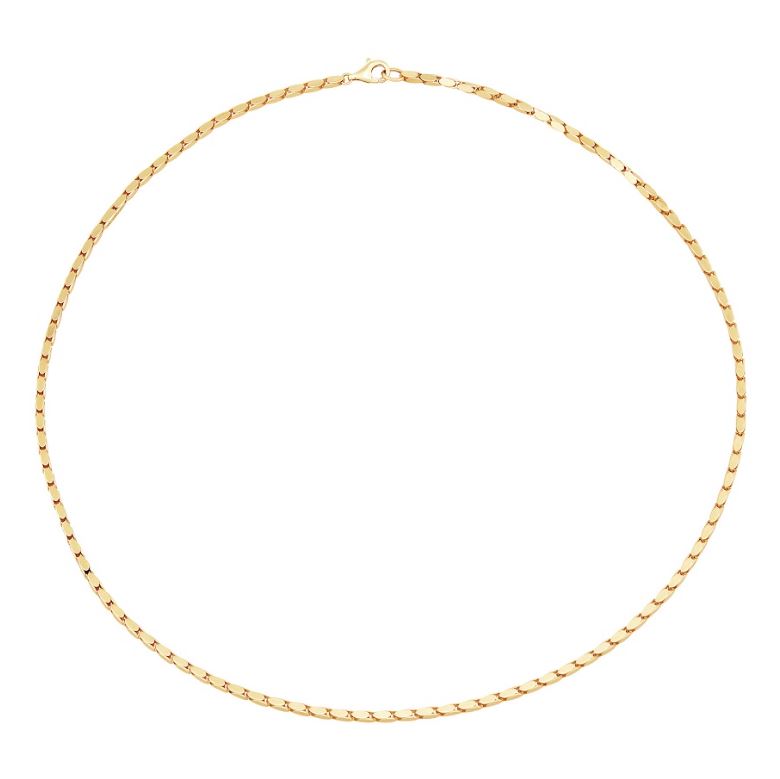 14K yellow gold fancy link necklace.