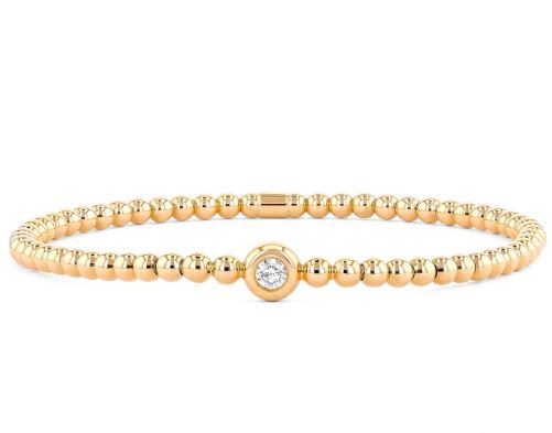 ReMARKable Designs Natural Diamond Bracelet in 18 Karat Yellow Gold with 0.10ctw Round Diamonds