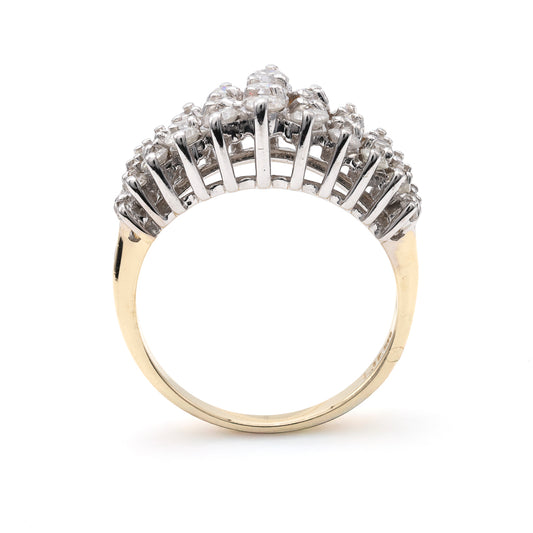Natural Diamond Diamond Accent Fashion Ring in 14 Karat White - Yellow with 1.50ctw I/J I2-I3 Round Diamonds