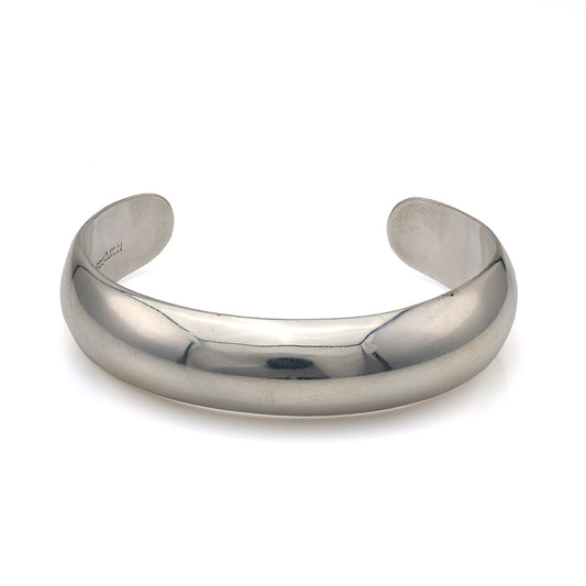 Sterling silver polished cuff bracelet.
