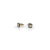 ReMARKable Estate Stud Natural Diamond Earrings in 10 Karat White Yellow Gold with 0.20ctw Yellow I1 Princess Diamonds