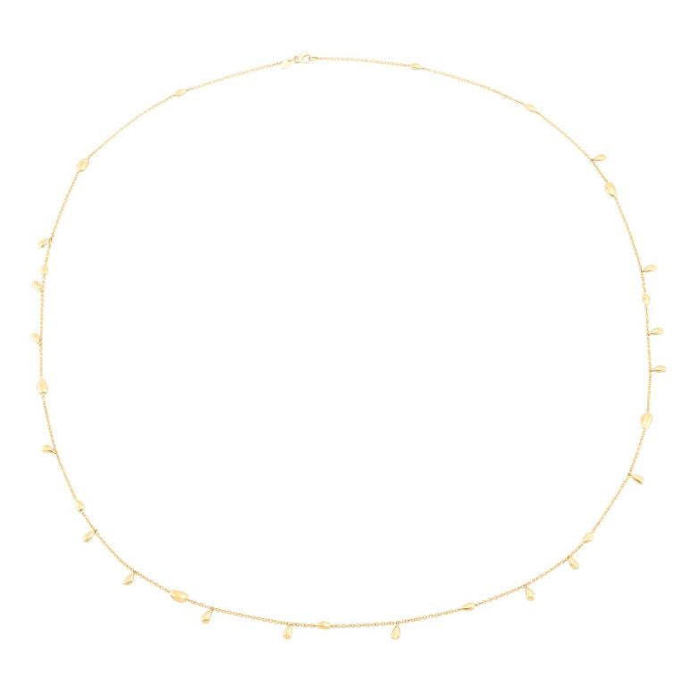 14K yellow gold station necklace.