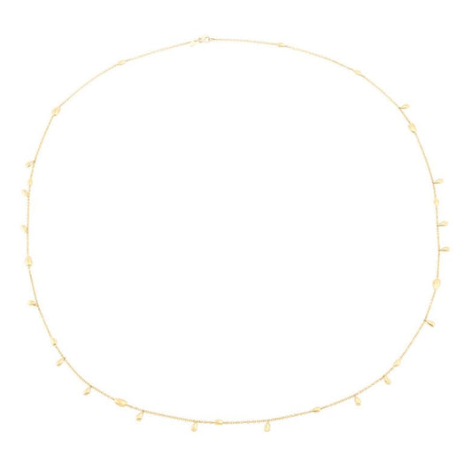 14K yellow gold station necklace.