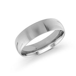 14K white gold carved band, polished finish.
