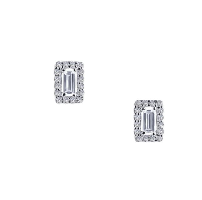 Stud Simulated Diamond Earrings in Platinum Bonded Sterling Silver 0.52ctw