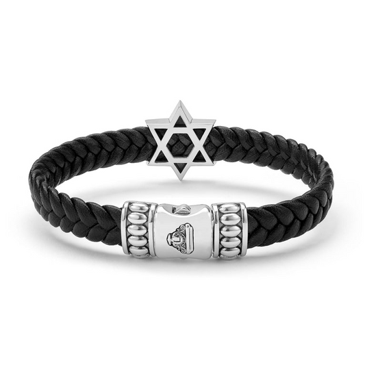 LAGOS Anthem Collection Braid Bracelet (No Stones) in Sterling Silver with White Leather