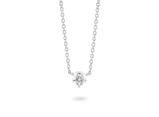 Lab-Grown Diamond Necklace in 14 Karat White with 0.47ctw Near Colorless VS Round Lab Grown Diamond