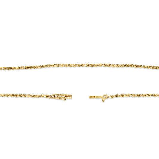 14K Yellow Gold 16" Rope Chain Necklace