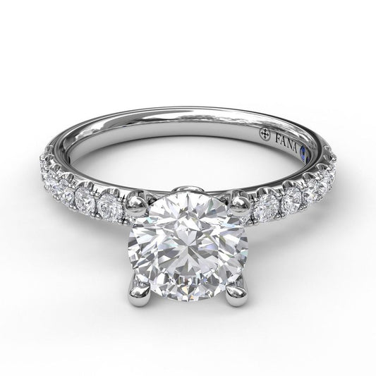 Natural Diamond Semi-Mount Engagement Ring