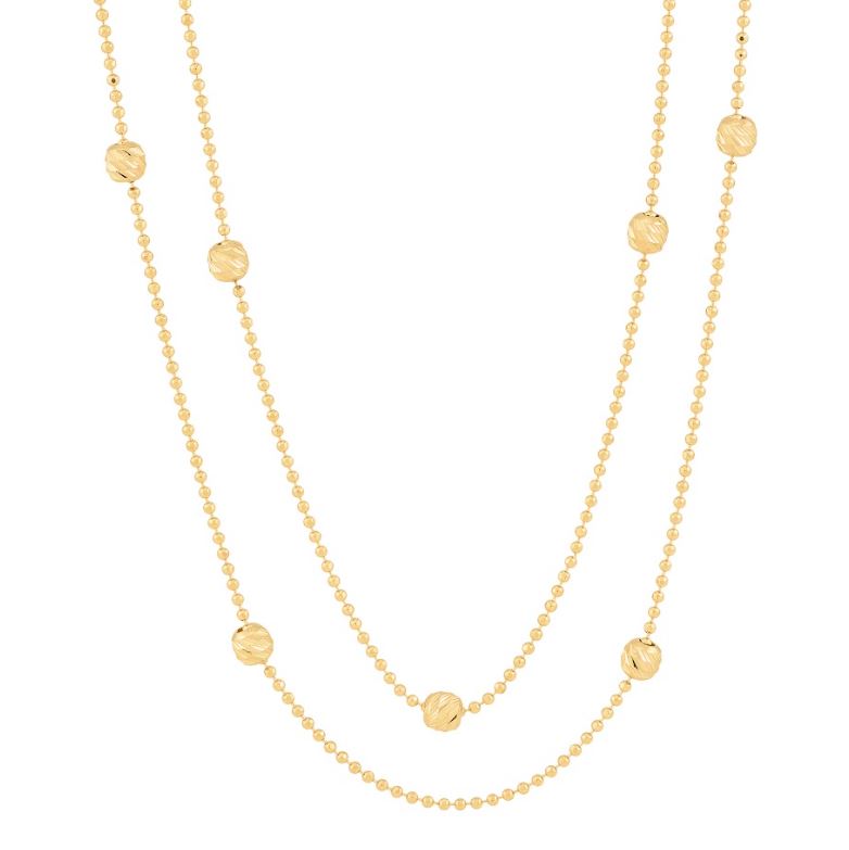 14K yellow gold station necklace.