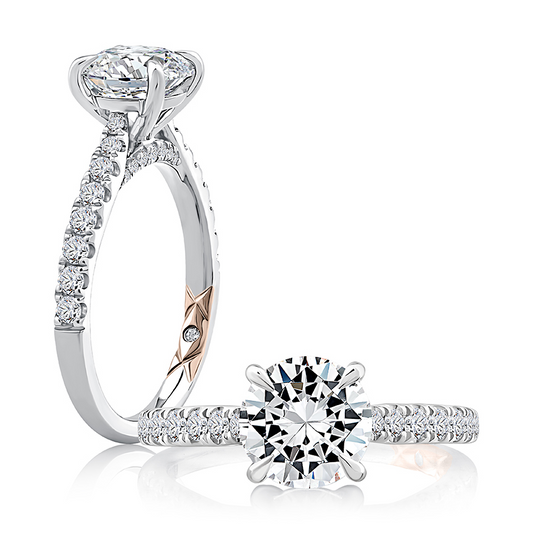 Diamond Accent Natural Diamond Engagement Ring in 14 Karat White with 0.39ctw Round Diamond