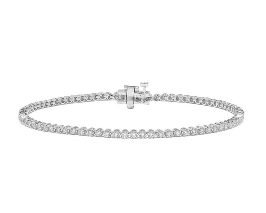 14K white gold diamond bracelet.