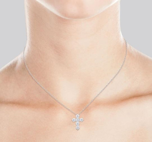 Natural Diamond Necklace in 14 Karat White with 2.00ctw Round Diamonds