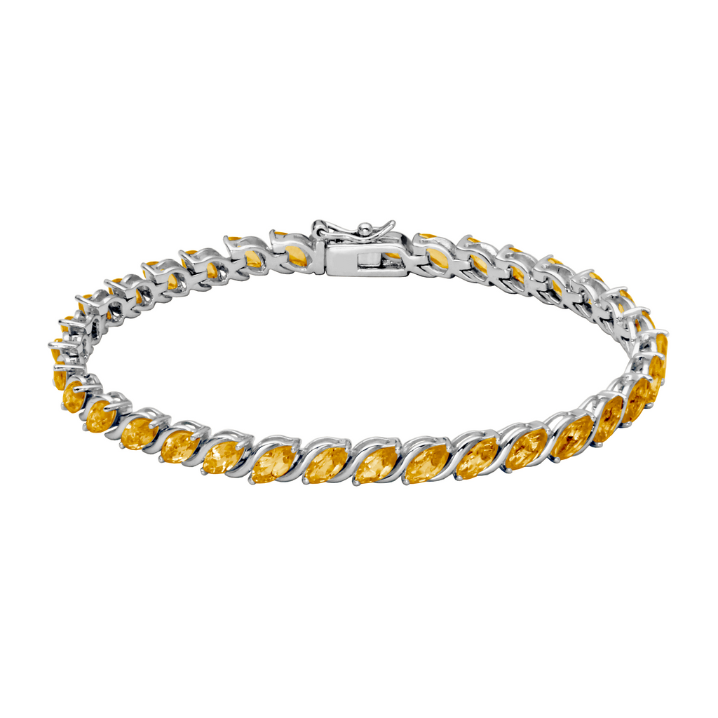 Sterling silver bracelet with marquise citrines.