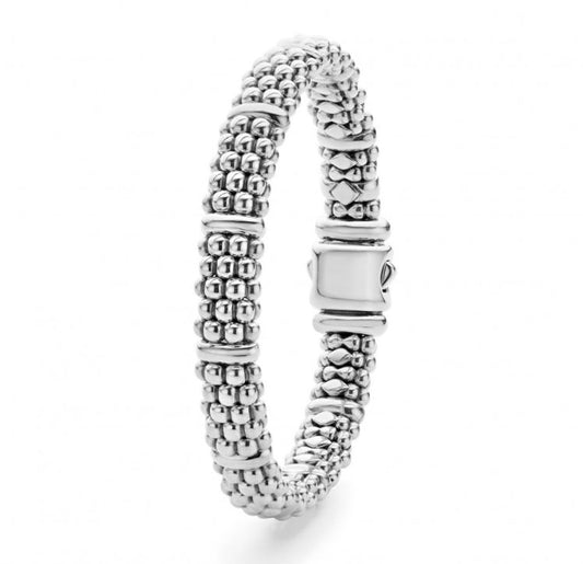 LAGOS Signature Caviar Collection Bracelet (No Stones) in Sterling Silver White