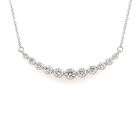 ReMARKable Designs Natural Diamond Necklace in 18 Karat White Gold with 1.00ctw Round Diamonds