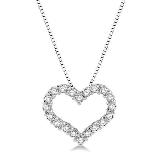 Earth Mined Diamond Necklace in 14 Karat White with 0.48ctw I/J I1 Round Diamonds