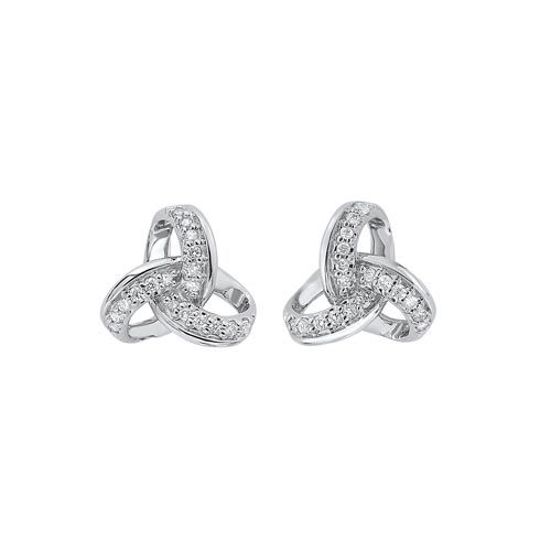 Stud Natural Diamond Earrings in 10 Karat White with 0.10ctw Round Diamonds