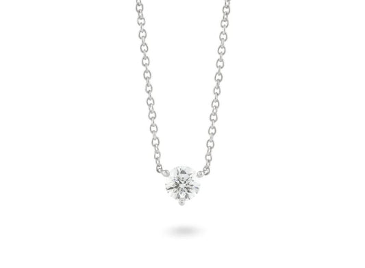 Lab-Grown Diamond Necklace in 14 Karat White with 0.95ctw Near Colorless VS Round Lab Grown Diamond