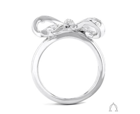 18K white gold diamond solitaire ring.