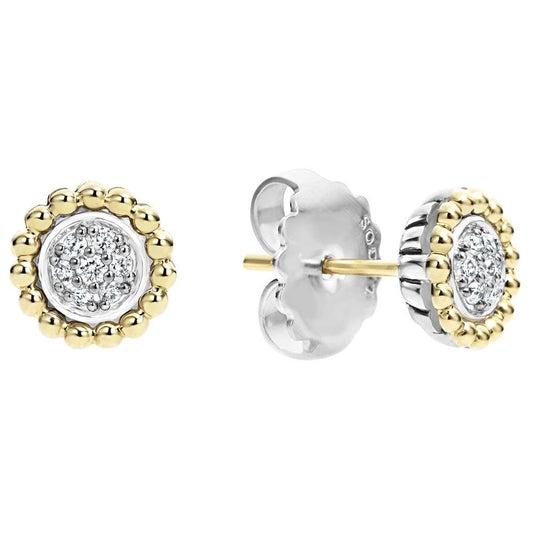 LAGOS Caviar Lux Collection Earth Mined Diamond Earrings in Sterling Silver with 0.14ctw Round Diamonds
