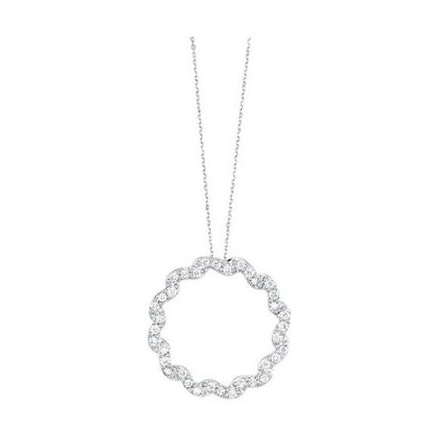 Natural Diamond Necklace in 14 Karat White with 0.48ctw Round Diamonds