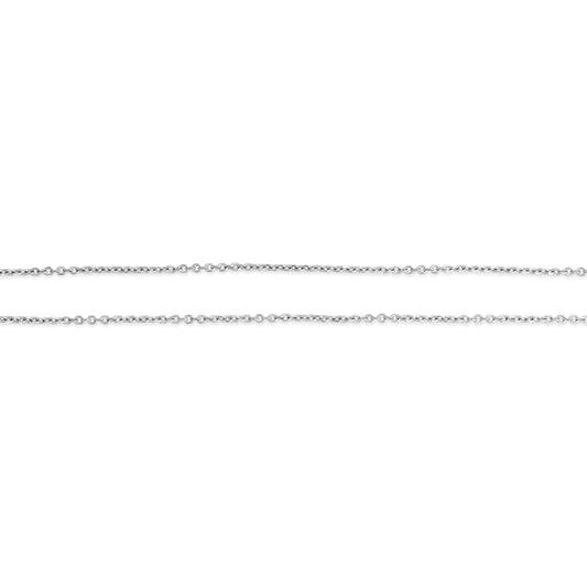 14K White Fancy Curb and Cable Chain Necklace in 14 Karat White
