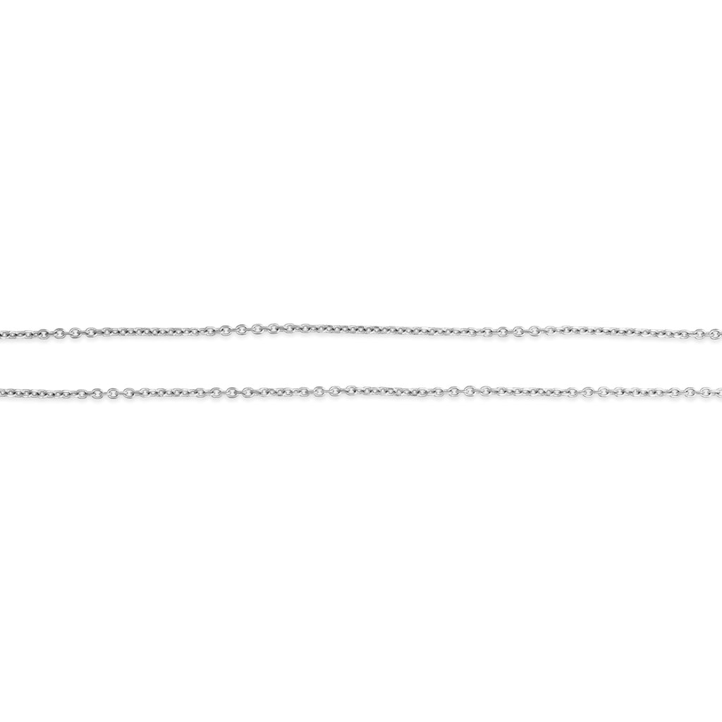 14K white gold cable link necklace.
