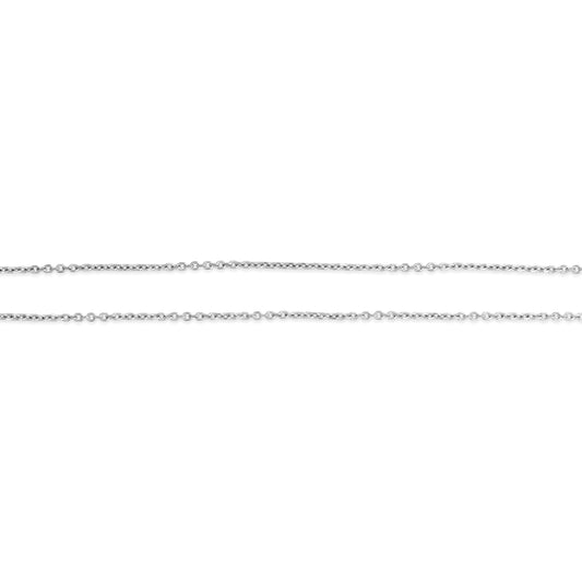 14K white gold cable link necklace.