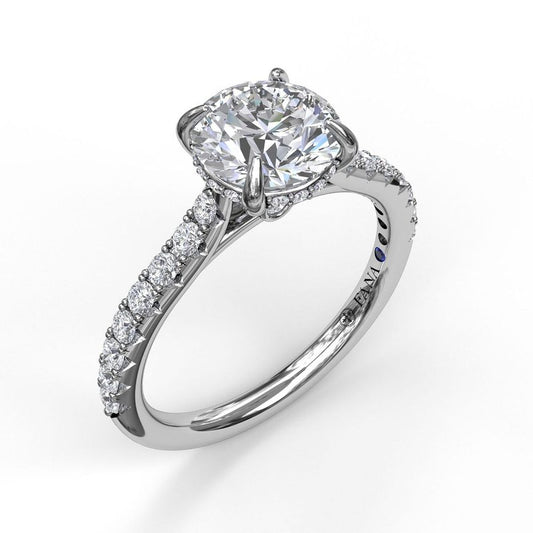 Diamond Accent Mined Diamond Engagement Ring in 14 Karat White with 0.40ctw G/H SI2 Round Diamonds