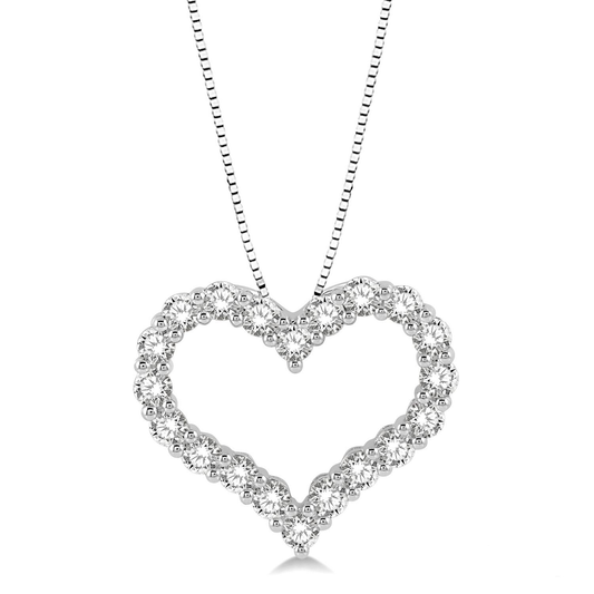Earth Mined Diamond Necklace in 14 Karat White with 0.95ctw Round Diamonds