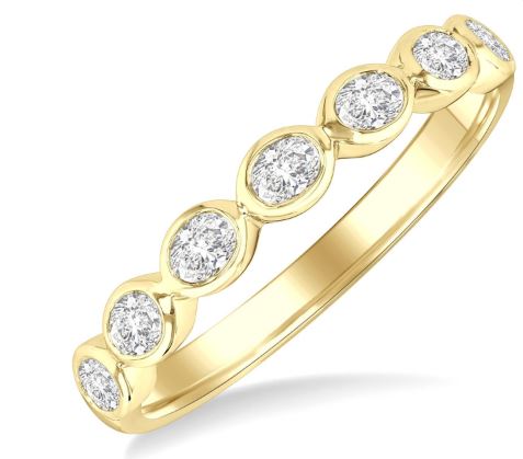 ReMARKable Designs Natural Diamond Band in 14 Karat Yellow Gold with 0.70ctw Oval Diamonds