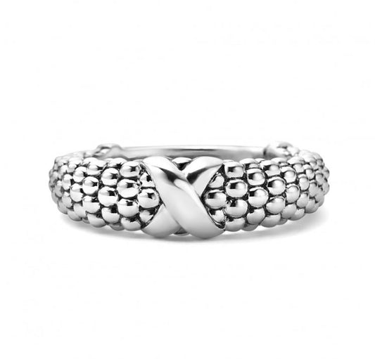 Signature Caviar Collection Fashion Ring (No Stones) in Sterling Silver White