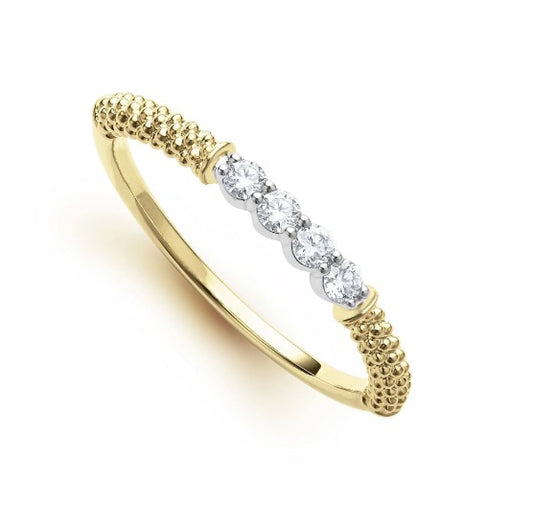 Signature Caviar Collection Natural Diamond Diamond Accent Fashion Ring in 18 Karat Yellow with 0.12ctw G/H SI1 Round Diamonds