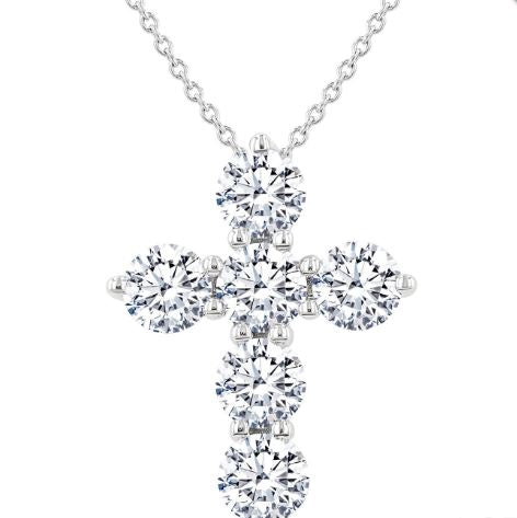 Natural Diamond Necklace in 14 Karat White with 2.00ctw Round Diamonds