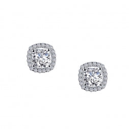 Stud Simulated Diamond Earrings in Platinum Bonded Sterling Silver 0.72ctw