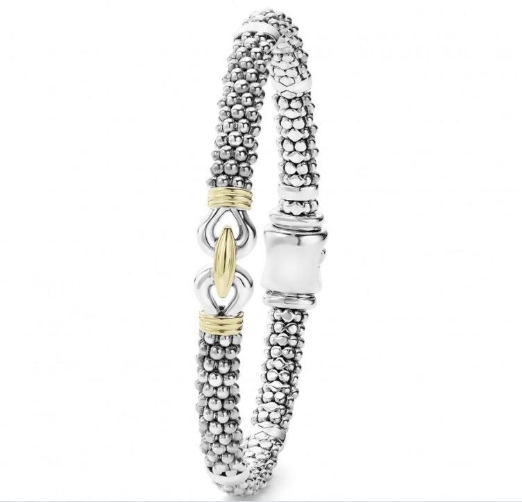 Sterling silver and gold rope bracelet.
