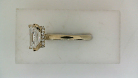 Hidden Accent Lab-Grown Diamond Complete Engagement Ring in 14 Karat Yellow with 1 Radiant Lab Grown Diamond, Color: F, Clarity: VS2, totaling 2.00ctw