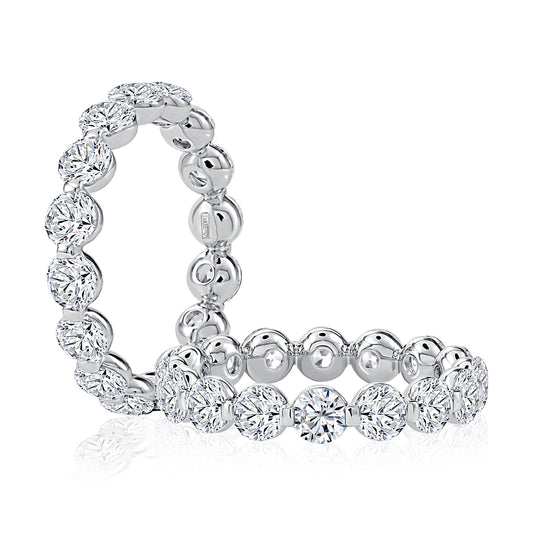 A. Jaffe Natural Diamond Eternity Wedding Band in 14 Karat White Gold with 3.20ctw G SI1-SI2 Round Diamonds