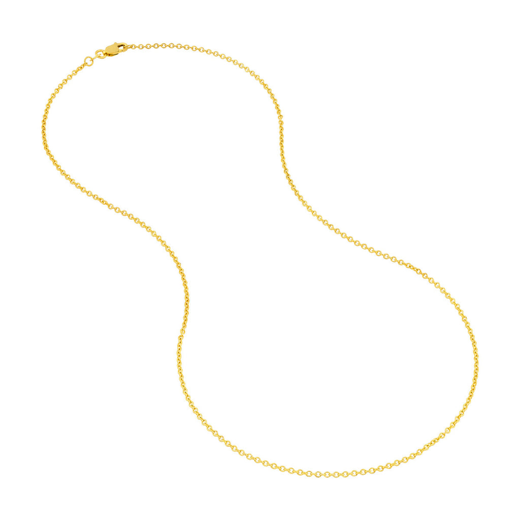 14K yellow gold polished cable chain.