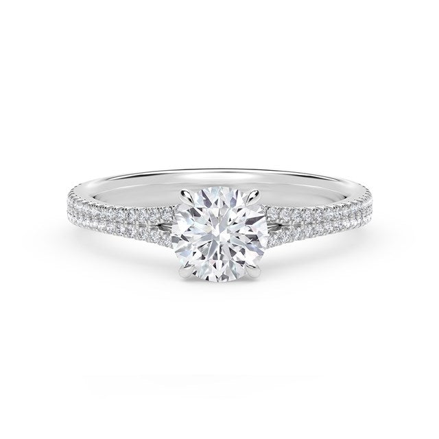 Forevermark Pre-Set Earth Mined Complete Diamond Engagement Ring in Platinum White with 0.70ctw I SI2 Round Diamond
