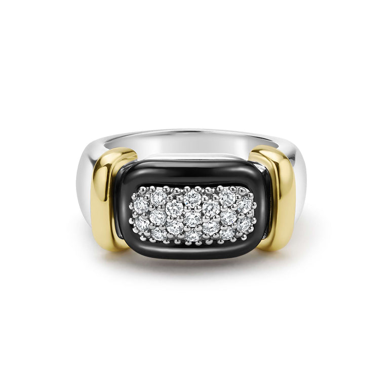 Sterling silver ring with diamond cluster.