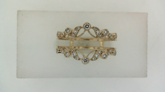 Contour Enhancer Ladies Wedding Band in 14 Karat Yellow with 0.25ctw Round Diamonds