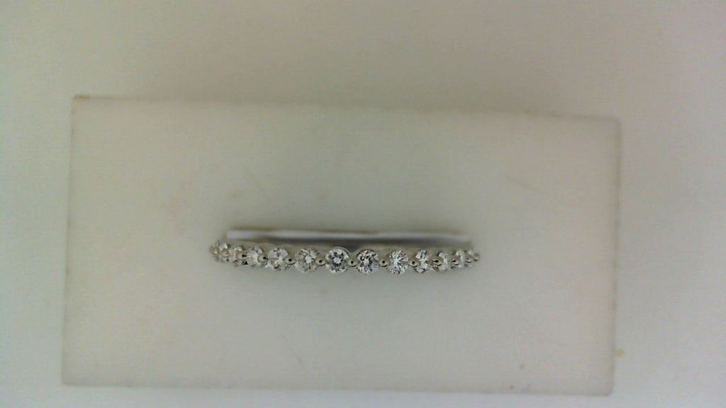 Lab-grown diamond band, 14K white gold.
